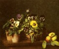 Nature morte aux pensées peintre de fleurs Henri Fantin Latour
